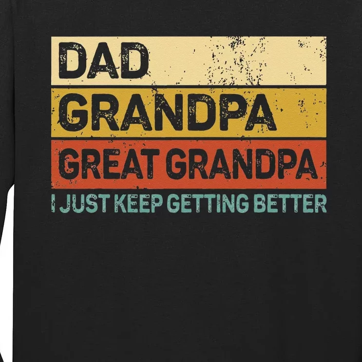 Fathers Day Gift From Grandkids Dad Grandpa Great Grandpa Tall Long Sleeve T-Shirt