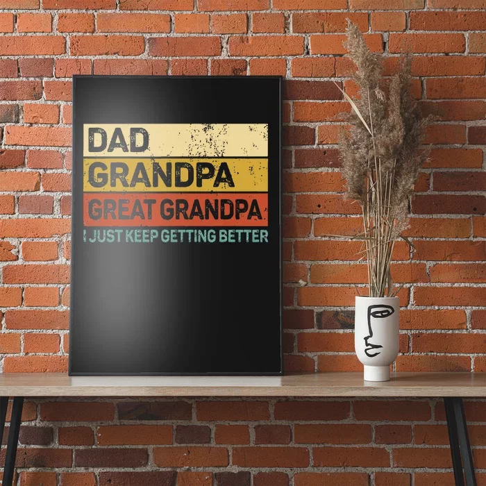 Fathers Day Gift From Grandkids Dad Grandpa Great Grandpa Poster