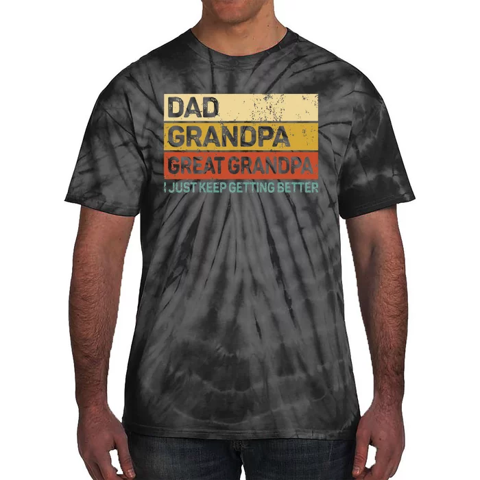 Fathers Day Gift From Grandkids Dad Grandpa Great Grandpa Tie-Dye T-Shirt