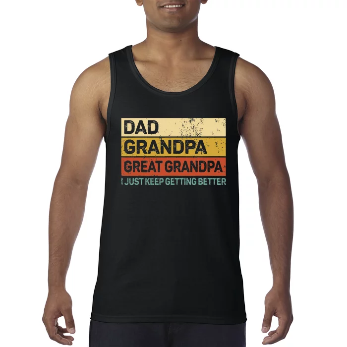 Fathers Day Gift From Grandkids Dad Grandpa Great Grandpa Tank Top