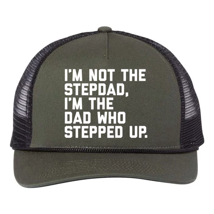 Father's Day Gift For Step Dad Who Stepped Up Cute Stepdad Gift Retro Rope Trucker Hat Cap