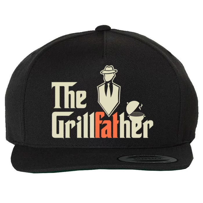 Funny Dad Grilling Accessories The Grillfather Barbecue Chef Gift Wool Snapback Cap