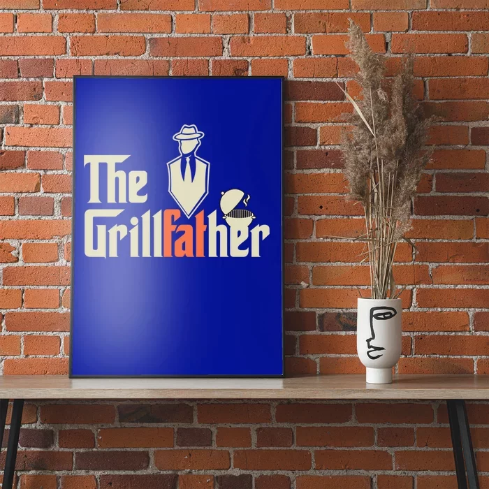 Funny Dad Grilling Accessories The Grillfather Barbecue Chef Gift Poster