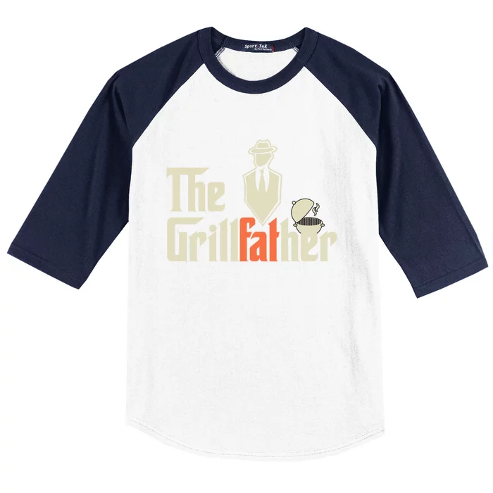 Funny Dad Grilling Accessories The Grillfather Barbecue Chef Gift Baseball Sleeve Shirt