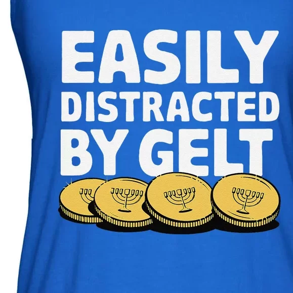 Funny Dreidel Gelt Chanukah Jewish Menorah Hanukkah Gelt Ladies Essential Flowy Tank