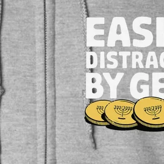 Funny Dreidel Gelt Chanukah Jewish Menorah Hanukkah Gelt Full Zip Hoodie