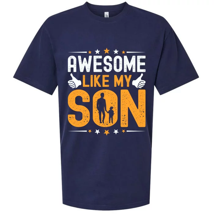 Fathers Day Greatest Best Dad Awesome Like My Son Gift Sueded Cloud Jersey T-Shirt