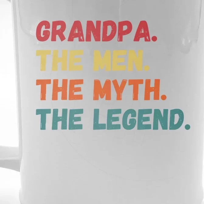 Fathers Day Gift For Grandpa The The Myth The Legend Gift Front & Back Beer Stein