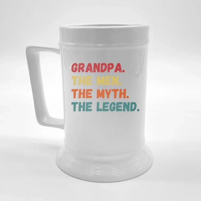 Fathers Day Gift For Grandpa The The Myth The Legend Gift Front & Back Beer Stein