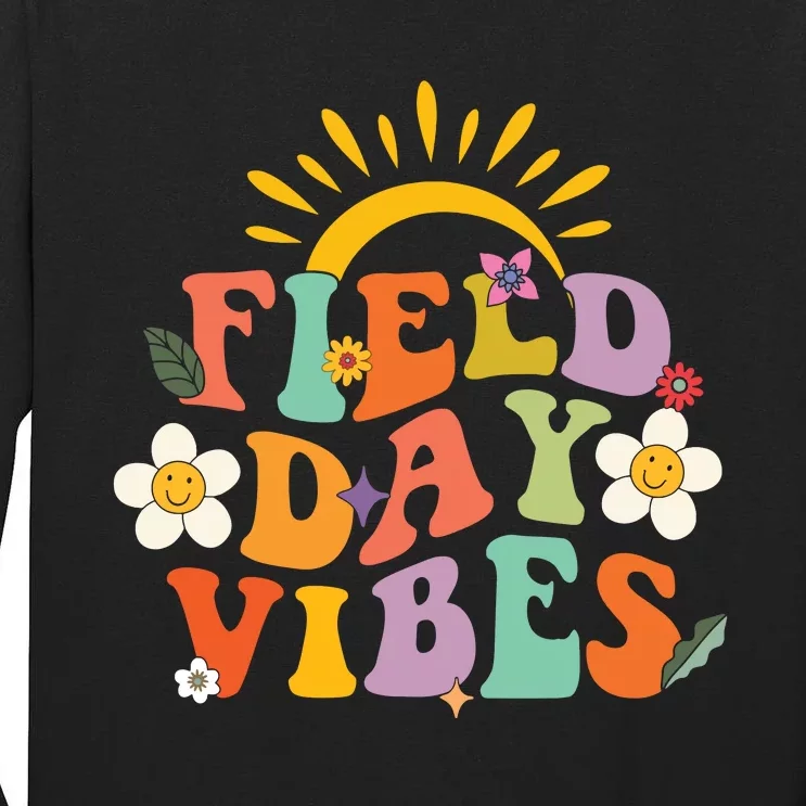 Field Day Groovy Field Day Vibes Student Teacher Gifts Tall Long Sleeve T-Shirt