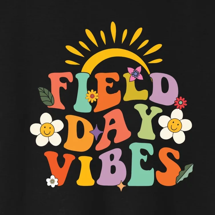 Field Day Groovy Field Day Vibes Student Teacher Gifts Women's Crop Top Tee