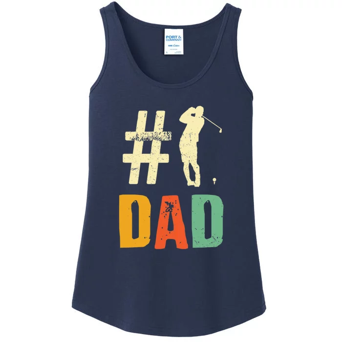 Father's Day Golf Lover Vintage Number One Dad Golf Gift For Dad Ladies Essential Tank