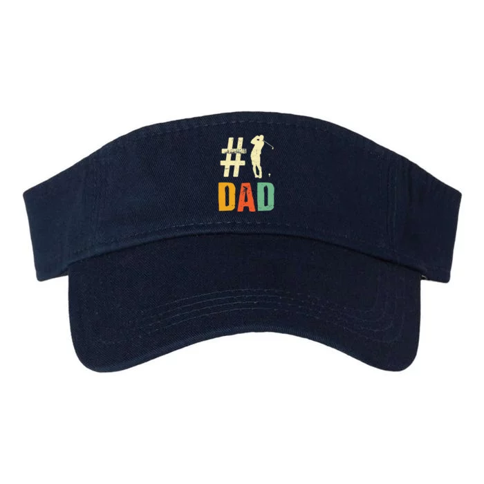 Father's Day Golf Lover Vintage Number One Dad Golf Gift For Dad Valucap Bio-Washed Visor