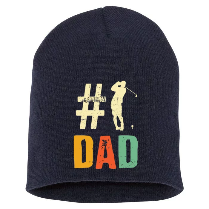 Father's Day Golf Lover Vintage Number One Dad Golf Gift For Dad Short Acrylic Beanie