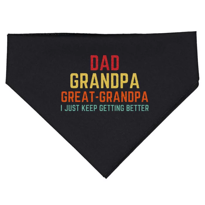 Fathers Day Gift From Grandkids Dad Grandpa Great Grandpa USA-Made Doggie Bandana