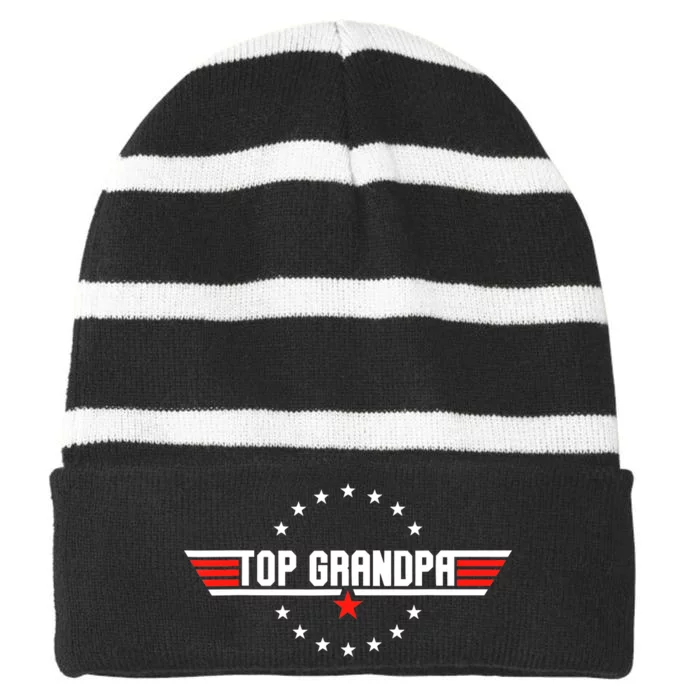 Fathers Day Gift Grandpa Gift From Son Daughter Grandkids Striped Beanie with Solid Band