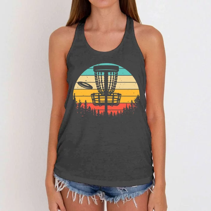 Funny Disc Golf Art For Vintage Disc Golfer Lovers Women's Knotted Racerback Tank