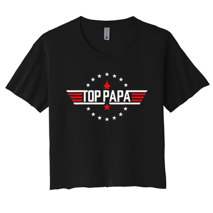 Fathers Day Gift Papa Gift From Grand Son Daughter Women's Crop Top Tee