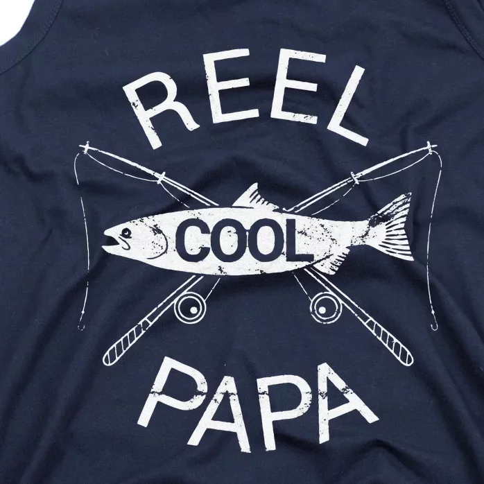 Father's Day Gifts Funny Fishing Reel Cool Papa Dad Joke Tank Top