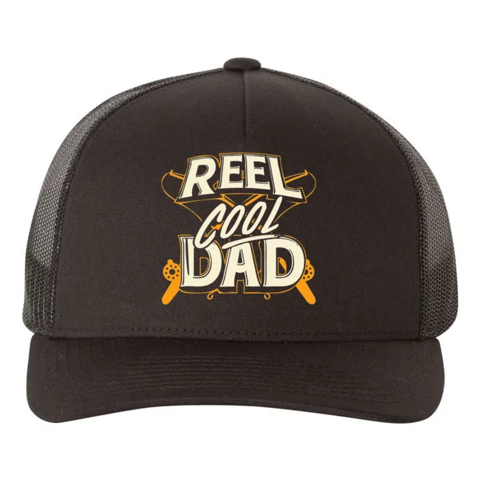 Fishing Daddy Grandpa Father's Day Gift Retro Reel Cool Dad Yupoong Adult 5-Panel Trucker Hat