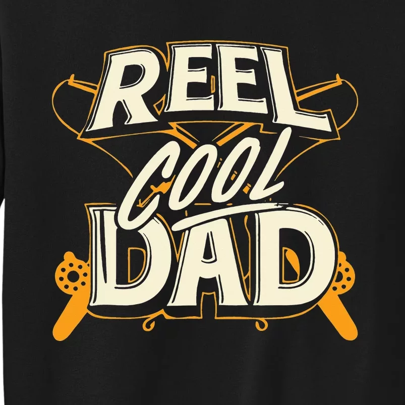 Fishing Daddy Grandpa Father's Day Gift Retro Reel Cool Dad Tall Sweatshirt