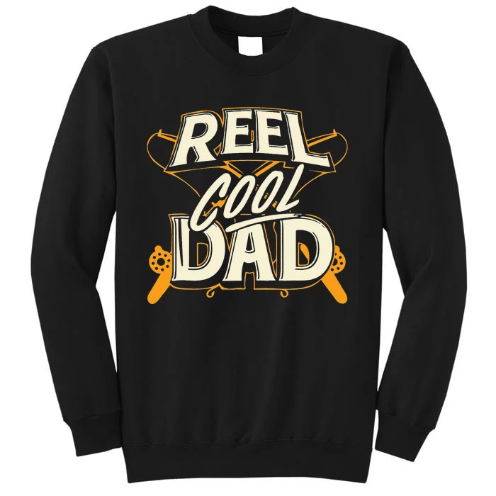 Fishing Daddy Grandpa Father's Day Gift Retro Reel Cool Dad Tall Sweatshirt