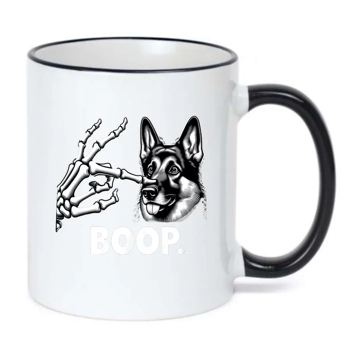 Funny Dog German Shepherd Skeleton Hand Boop Costume Black Color Changing Mug