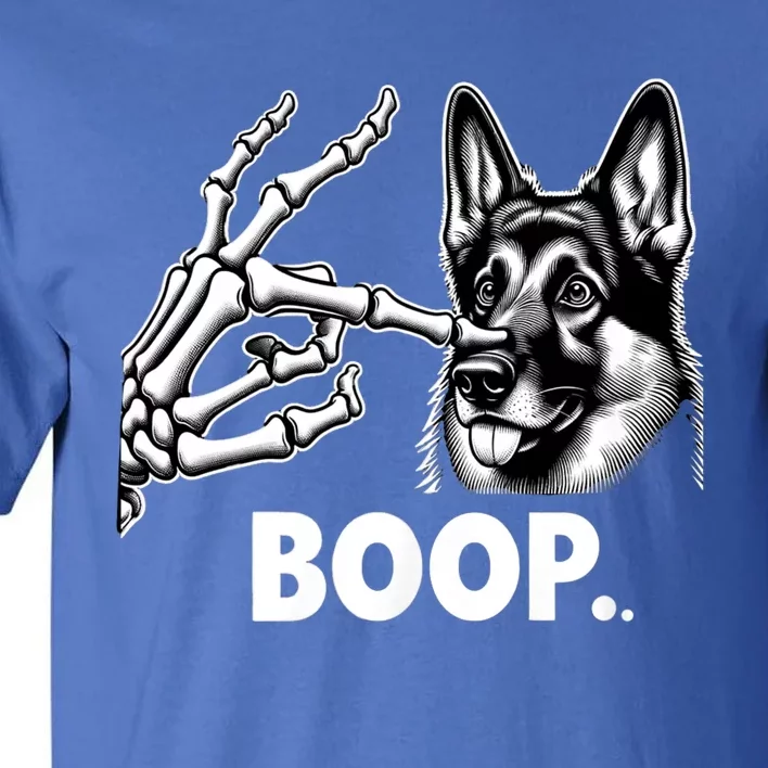 Funny Dog German Shepherd Skeleton Hand Boop Costume Tall T-Shirt