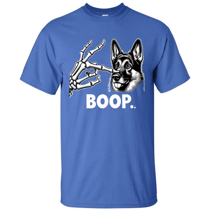 Funny Dog German Shepherd Skeleton Hand Boop Costume Tall T-Shirt