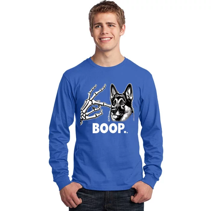 Funny Dog German Shepherd Skeleton Hand Boop Costume Tall Long Sleeve T-Shirt