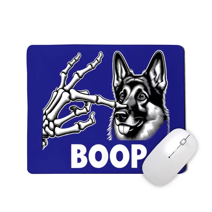 Funny Dog German Shepherd Skeleton Hand Boop Costume Mousepad