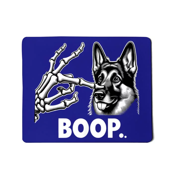 Funny Dog German Shepherd Skeleton Hand Boop Costume Mousepad