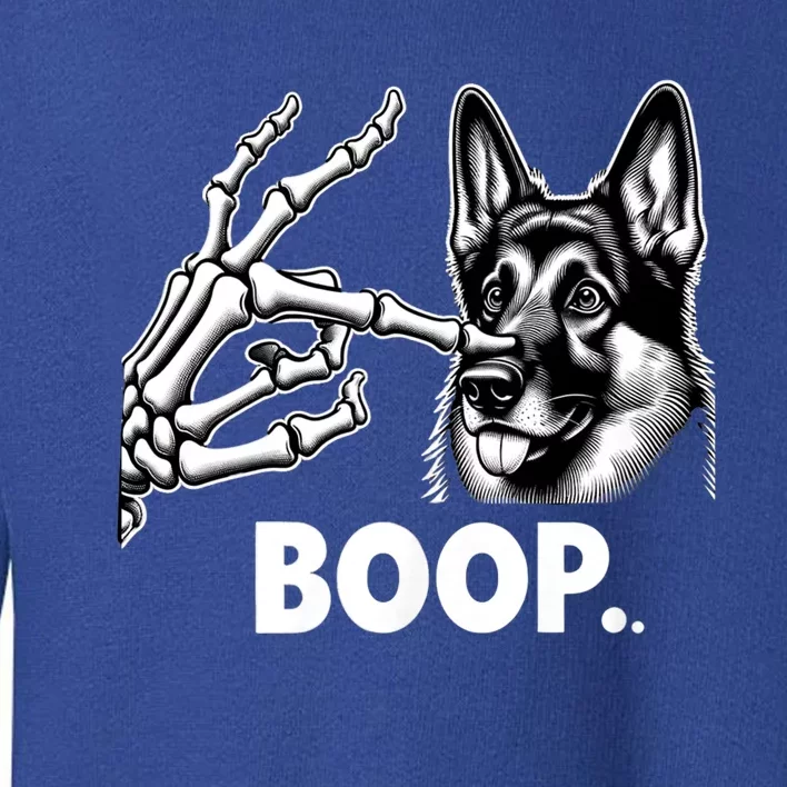 Funny Dog German Shepherd Skeleton Hand Boop Costume Toddler Sweatshirt