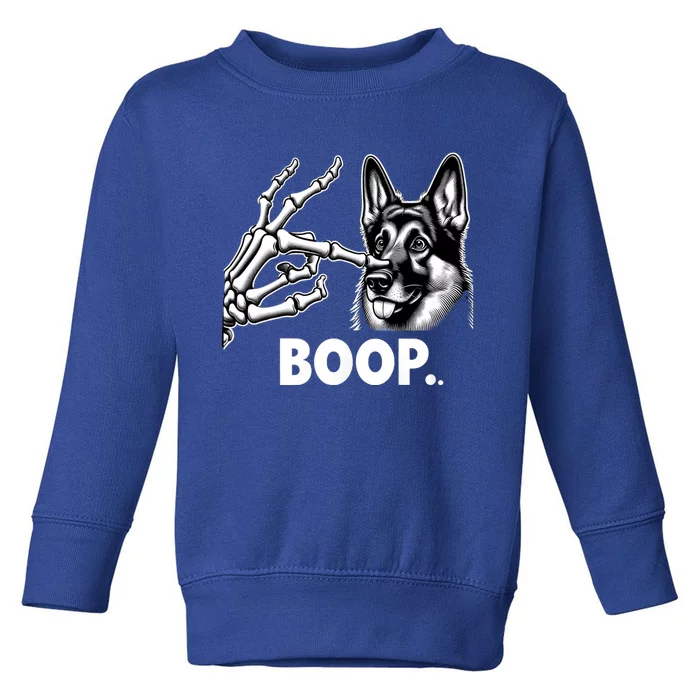 Funny Dog German Shepherd Skeleton Hand Boop Costume Toddler Sweatshirt