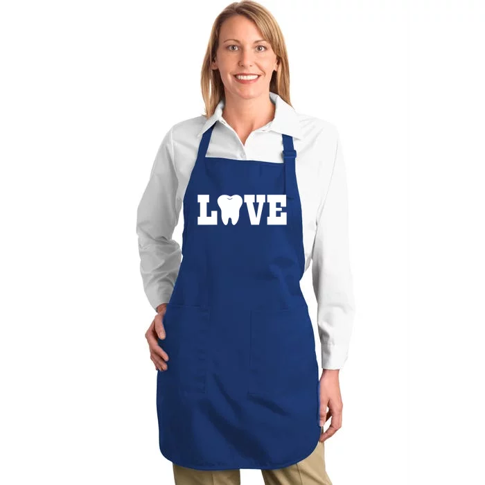 Funny Dentist Gift Tooth For Dental Assistant Dentist Love Cute Gift Full-Length Apron With Pocket