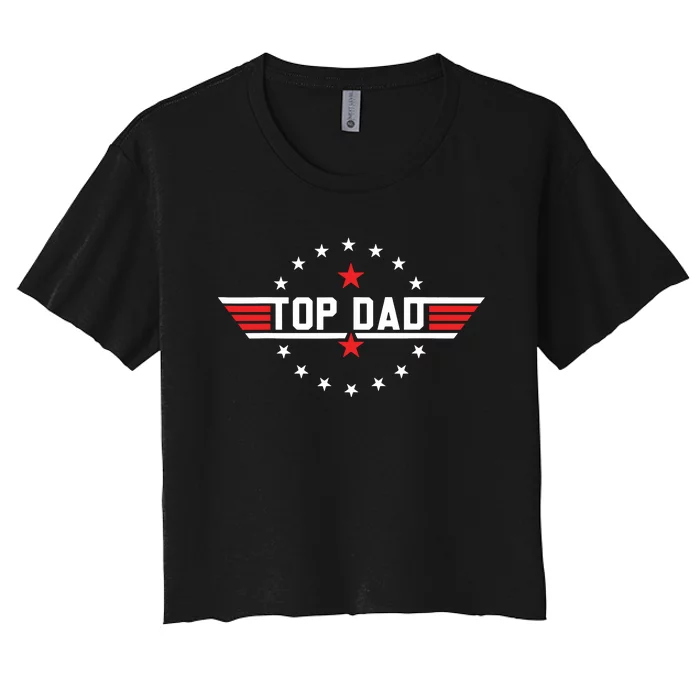 Fathers Day Gift Dad Gift From Grandkids Son Daughter Women's Crop Top Tee