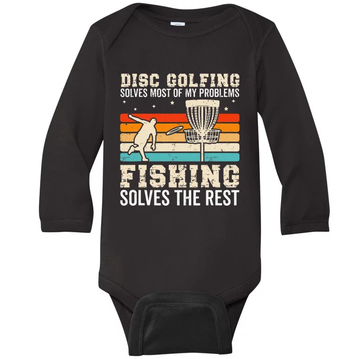 Funny Disc Golf Design For Disc Golfer Cool Fishing Lover Baby Long Sleeve Bodysuit