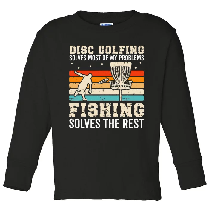 Funny Disc Golf Design For Disc Golfer Cool Fishing Lover Toddler Long Sleeve Shirt