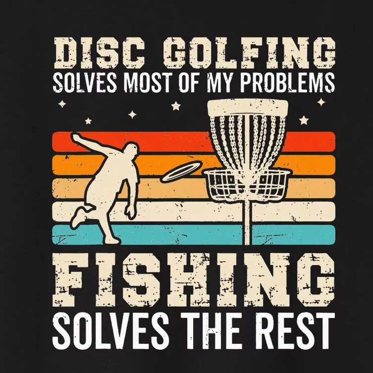 Funny Disc Golf Design For Disc Golfer Cool Fishing Lover Women's Crop Top Tee