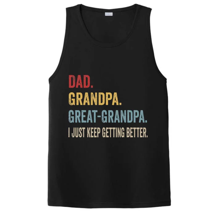 Fathers Day Gift From Grandkids Dad Grandpa Great Grandpa Performance Tank