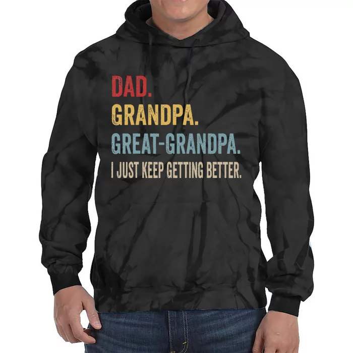 Fathers Day Gift From Grandkids Dad Grandpa Great Grandpa Tie Dye Hoodie