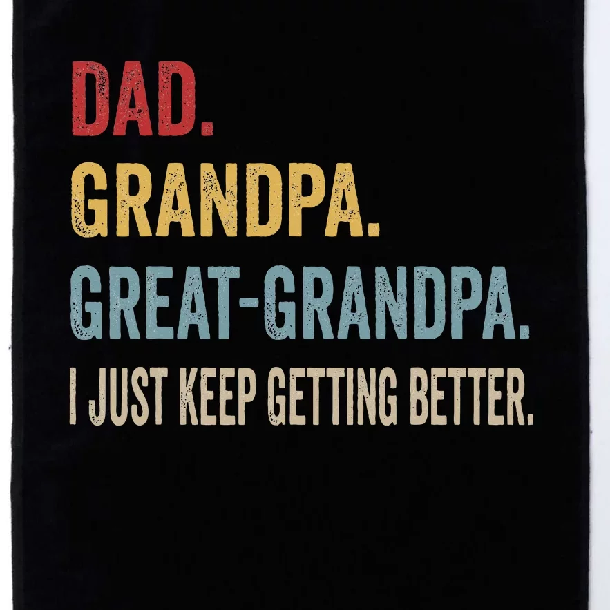 Fathers Day Gift From Grandkids Dad Grandpa Great Grandpa Platinum Collection Golf Towel