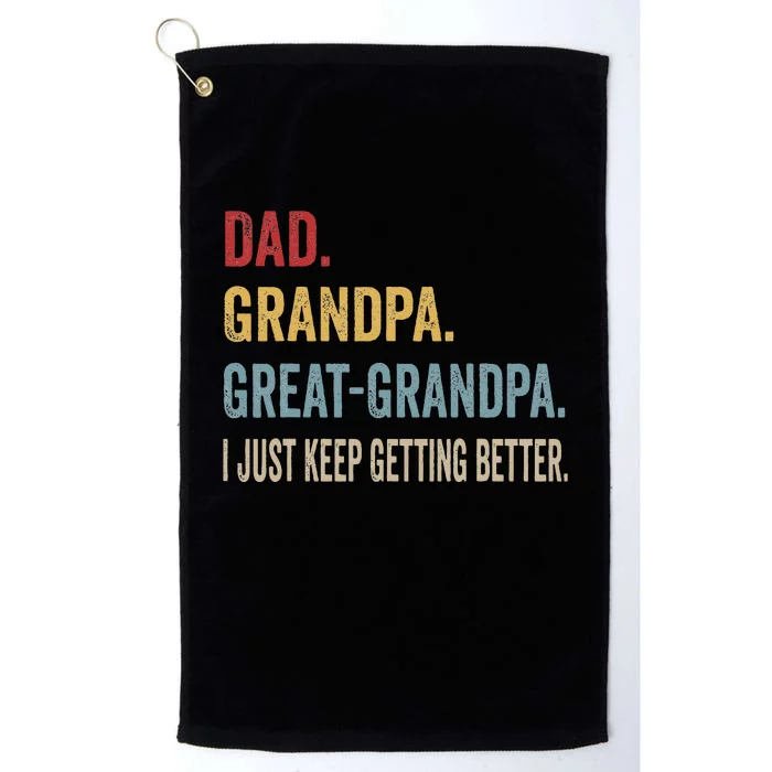 Fathers Day Gift From Grandkids Dad Grandpa Great Grandpa Platinum Collection Golf Towel