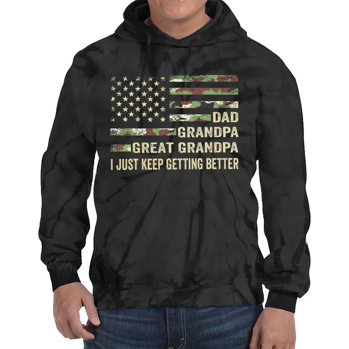 Fathers Day Gift From Grandkids Dad Grandpa Great Grandpa Tie Dye Hoodie