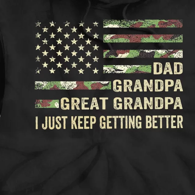 Fathers Day Gift From Grandkids Dad Grandpa Great Grandpa Tie Dye Hoodie