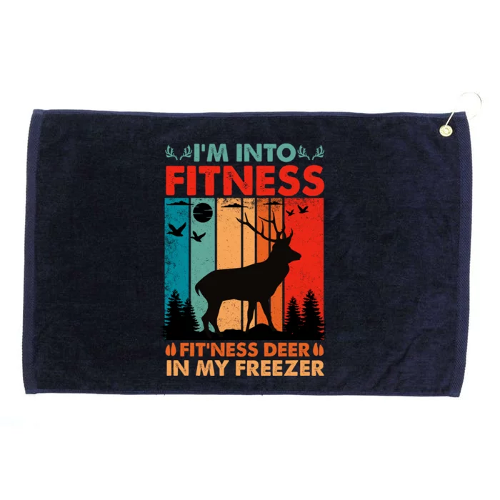 Funny Deer Hunter Gift Grommeted Golf Towel