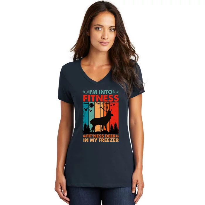 Funny Deer Hunter Gift Women's V-Neck T-Shirt