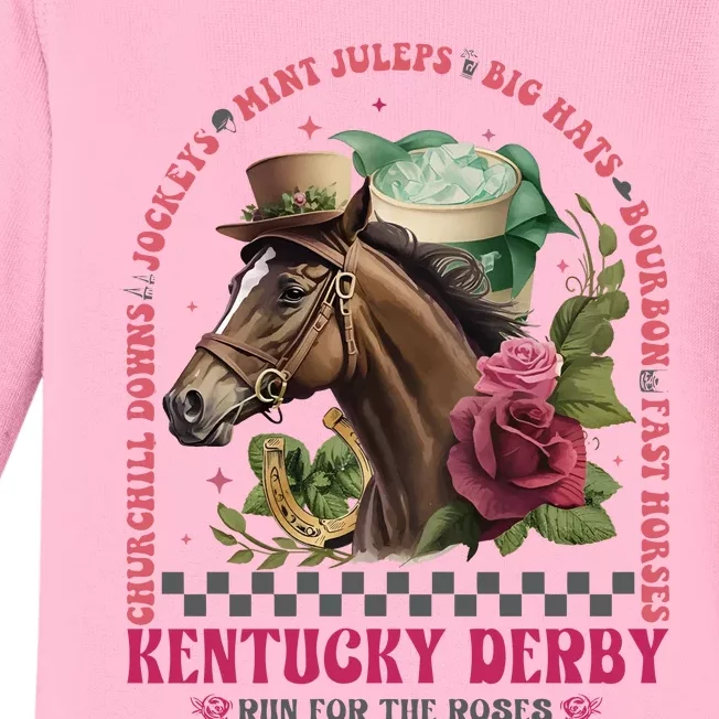 Frauen Derby Horse Racing Baby Long Sleeve Bodysuit