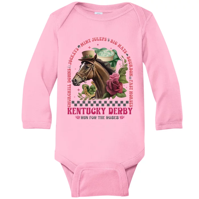 Frauen Derby Horse Racing Baby Long Sleeve Bodysuit