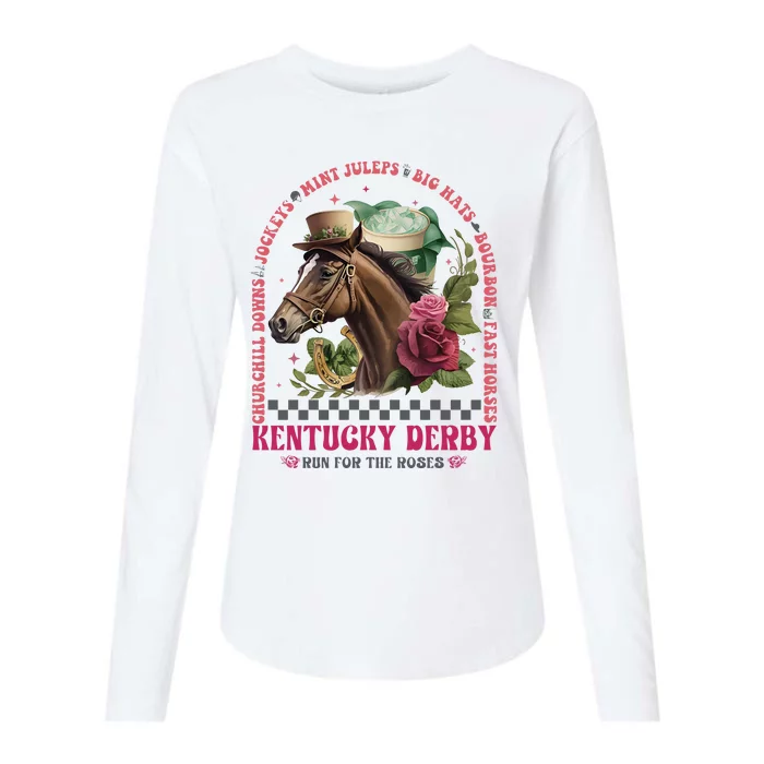 Frauen Derby Horse Racing Womens Cotton Relaxed Long Sleeve T-Shirt